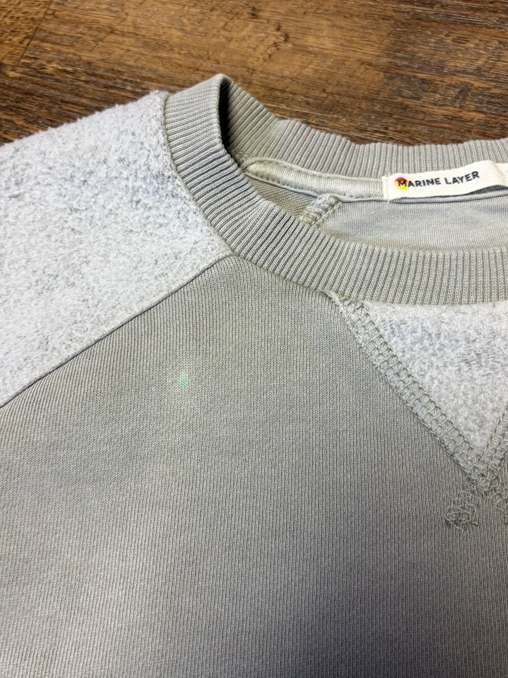 Marine Layer Cloud 9 Cropped Pullover Sweatshirt Women's Medium Shadow Green - Picture 11 of 11